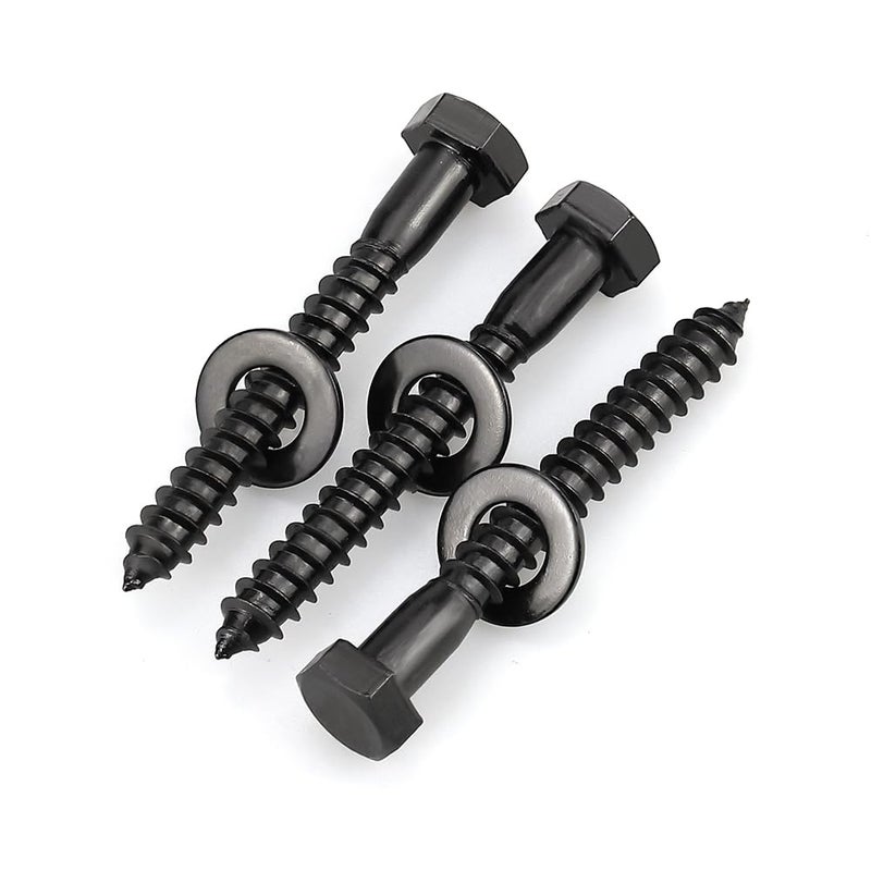 RoyceMart 10-Sets 5/16 x 3 Black Hex Head Lag Screws & Flat Washers, Heavy Duty Wood Lag Screws, 304 Stainless Steel (18-8), 5/16" Bolt - Image 5
